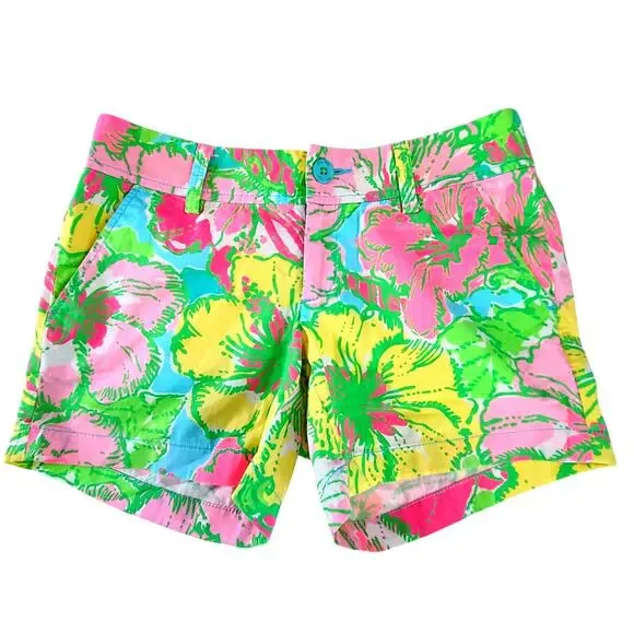 Lilly Pulitzer Big Flirt Callahan women's shorts Sz 2 Preppy Resort Wear Beachy - Picture 2 of 11